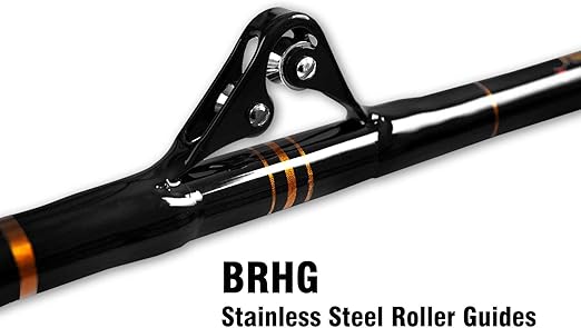 Fiblink Bent Butt Fishing Rod 2-Piece Saltwater Offshore Trolling Rod Big Game Roller Rod Conventional Boat Fishing Pole