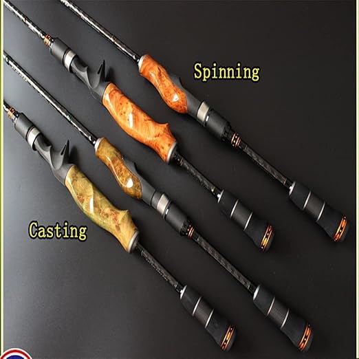 Carbon Casting Fishing Rod, Lightweight Lure Rod with Wood Root Handle for Carp Lure Fishing