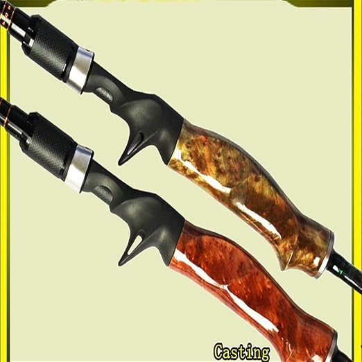 Carbon Casting Fishing Rod, Lightweight Lure Rod with Wood Root Handle for Carp Lure Fishing