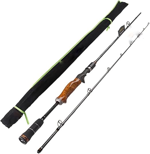 Carbon Casting Fishing Rod, Lightweight Lure Rod with Wood Root Handle for Carp Lure Fishing