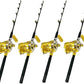 Portable Fishing Pole 4 Pack Fishing Pole 80 Wide 2 Speed Reel and Fishing Rod Combo 130-160lb Blue Marlin Tournament Fishing Trolling Rod Easy to use